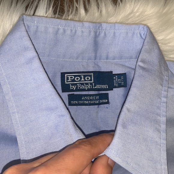 Polo by Ralph Lauren Andrew button down long sleeve Shirt Neck Size 17 - Picture 4 of 9